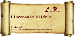 Linzenbold Milán névjegykártya